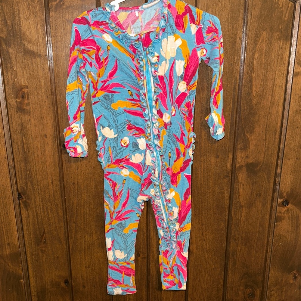 Vibrant Floral Kids Footie